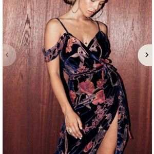 NEVER FULLY DRESSED Josephine velvet wrap dress, nwt, size L